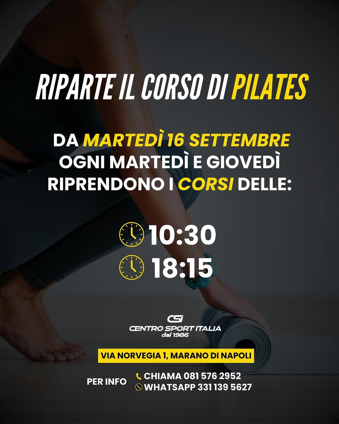 Riparte il corso di Pilates